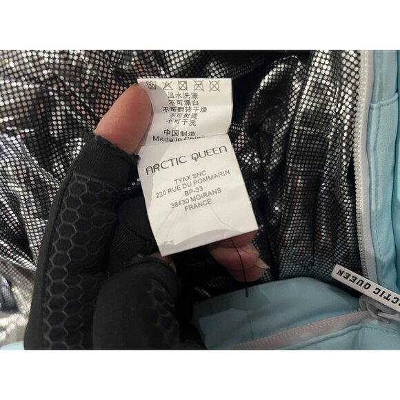 Arctic Queen Women’s one piece Snow Ski Suit Snowboard Jumpsuit Medium blue wht - Picture 15 of 16